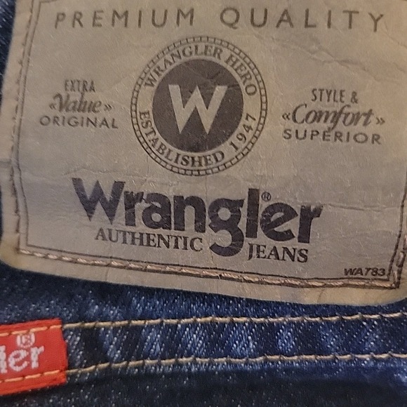 Wrangler Five Star Premium Men's 38x29 Straight Fit Jeans Dark‎ Wash Blue NEW - Picture 5 of 10